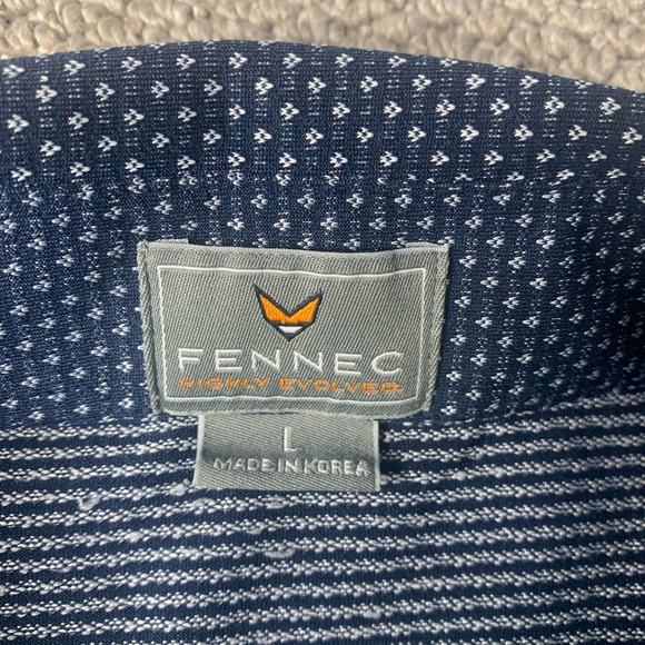 Fennec Mens Polo Shirt Size Large Blue Embroidered Short Sleeves Golf Pullover - Picture 8 of 11